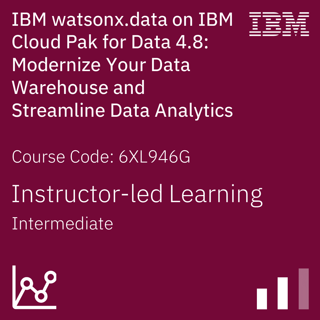 IBM watsonx.data on IBM Cloud Pak for Data 4.8: Modernize Your Data Warehouse and Streamline Data Analytics - Code: 6XL946G